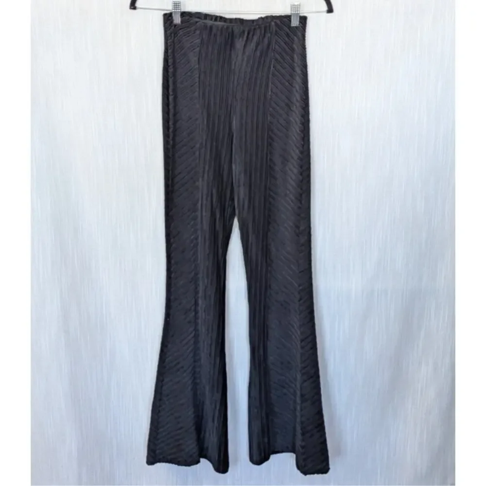 Free People Penny Pull On Velvet Pants Womens XS Black High-rise Flared NWT